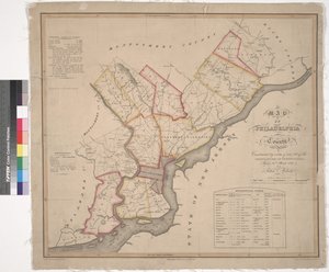Mapa del condado de Filadelfia, 1819 de American School